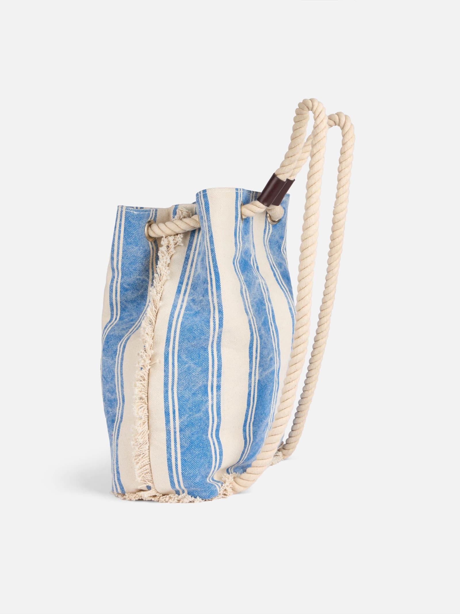 MC2 SAINT BARTH BOAT CANVAS BACKPACK WITH WHITE AND LIGHT BLUE STRIPES
