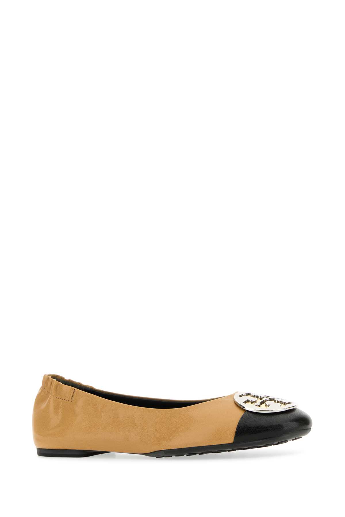 Shop Tory Burch Camel Nappa Leather Claire Ballerinas In Gingershortbre