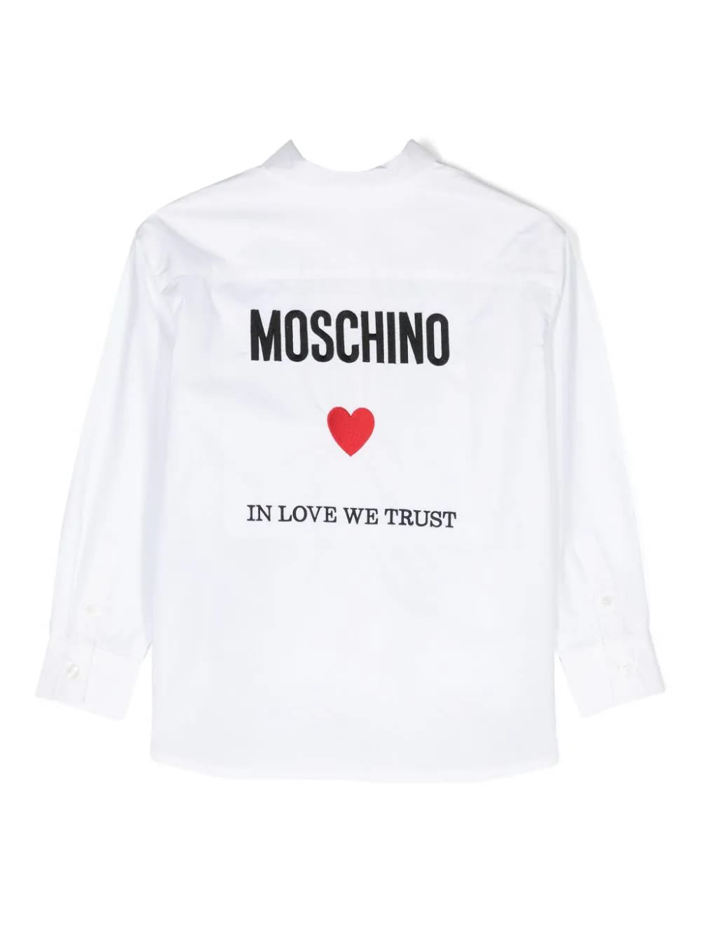 Shop Moschino Long Sleeved Shirt In White