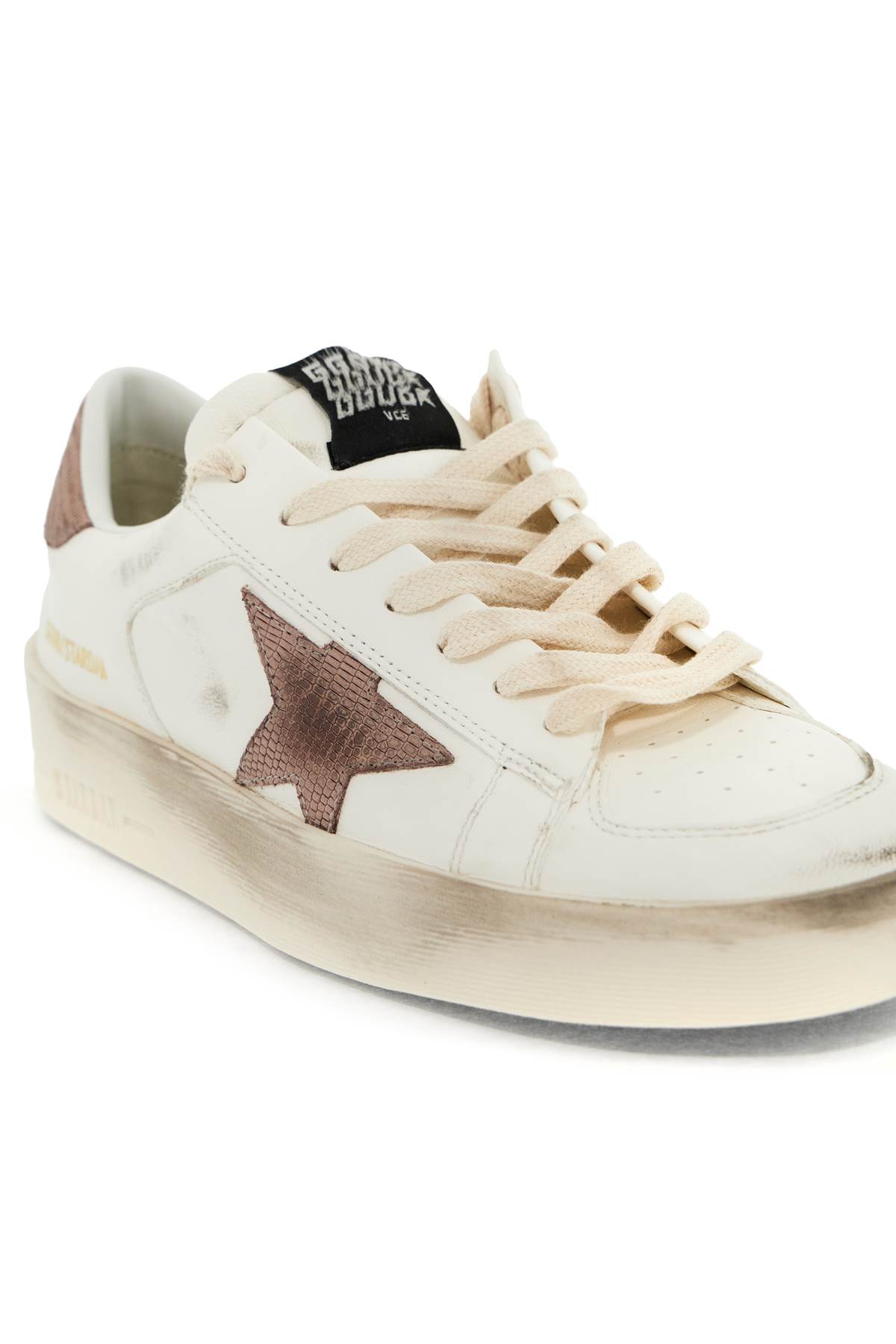 Shop Golden Goose Stardan Sne In Cream/pink (white)