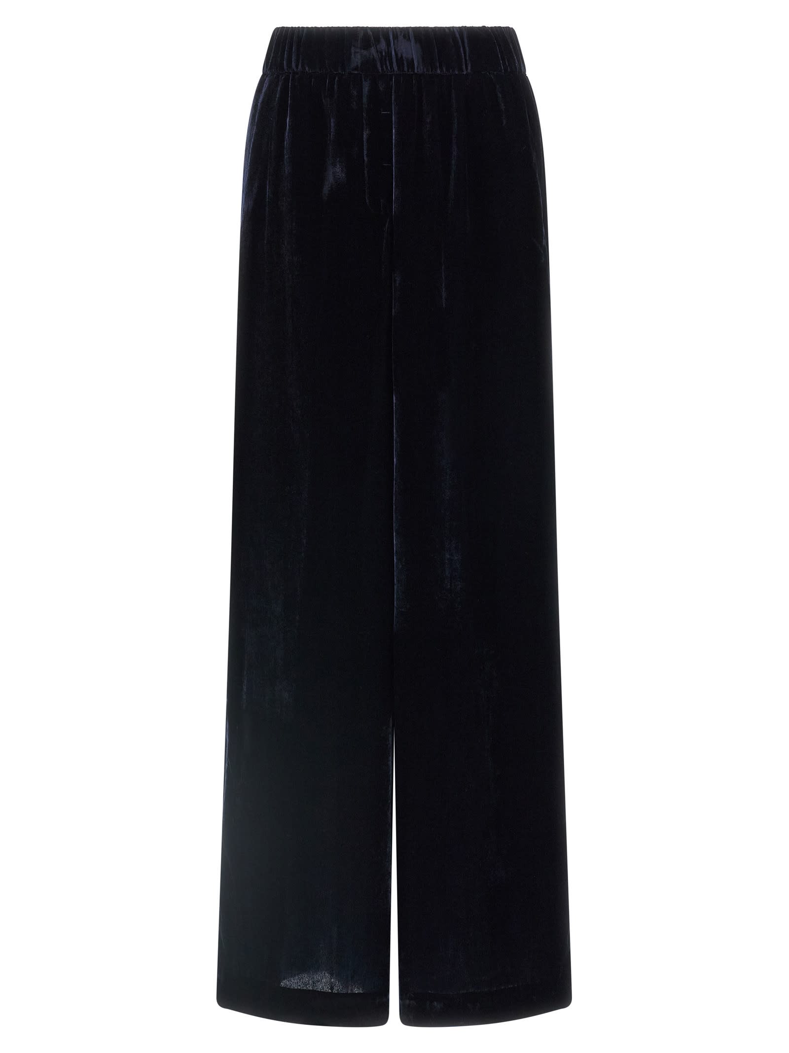 Peserico Soft Touch Velvet Trousers Featuring Pockets In Black