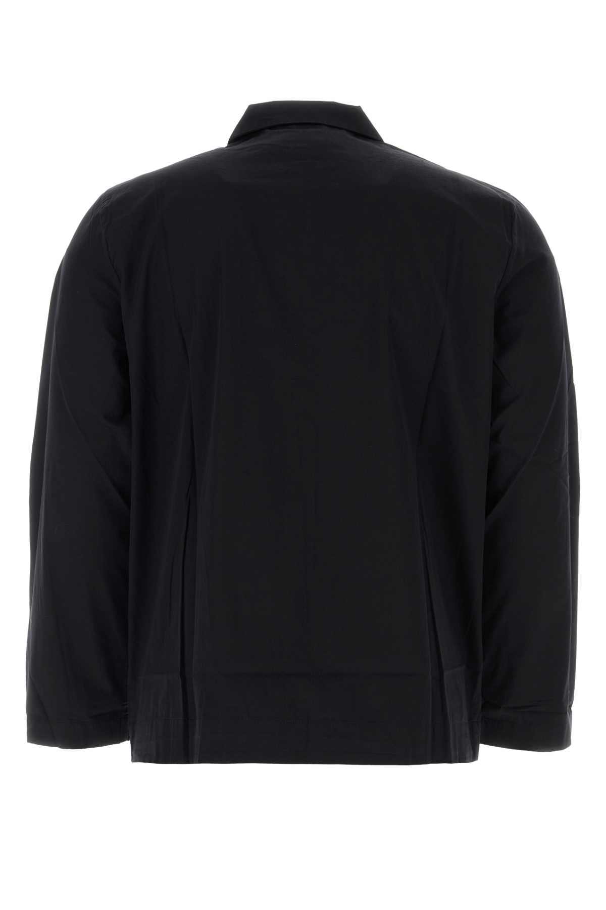 Tekla Black Cotton Pyjama Shirt In Allblack