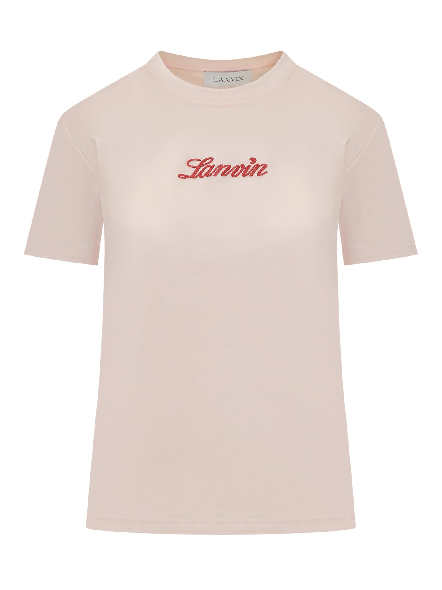 Lanvin Salmon Cotton T-shirt In Powder Pink