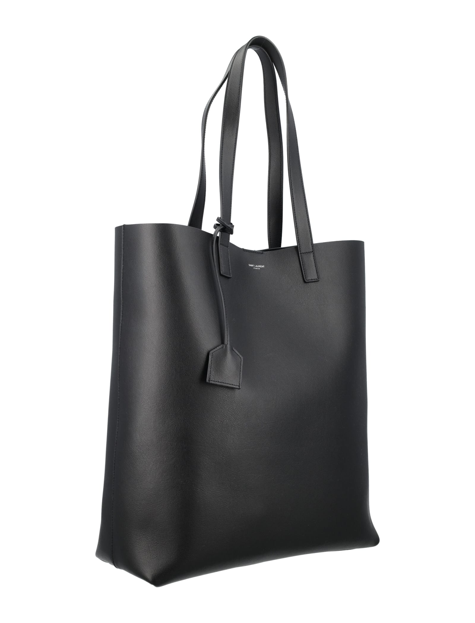 Saint Laurent Bold Rectangular Tote Bag With Dual Handles In Black
