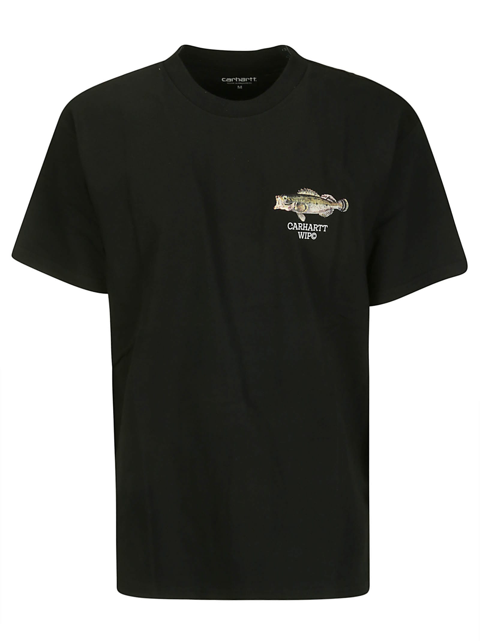 Carhartt S/s Fish T-shirt Organic Cotton Single Jersey In Black