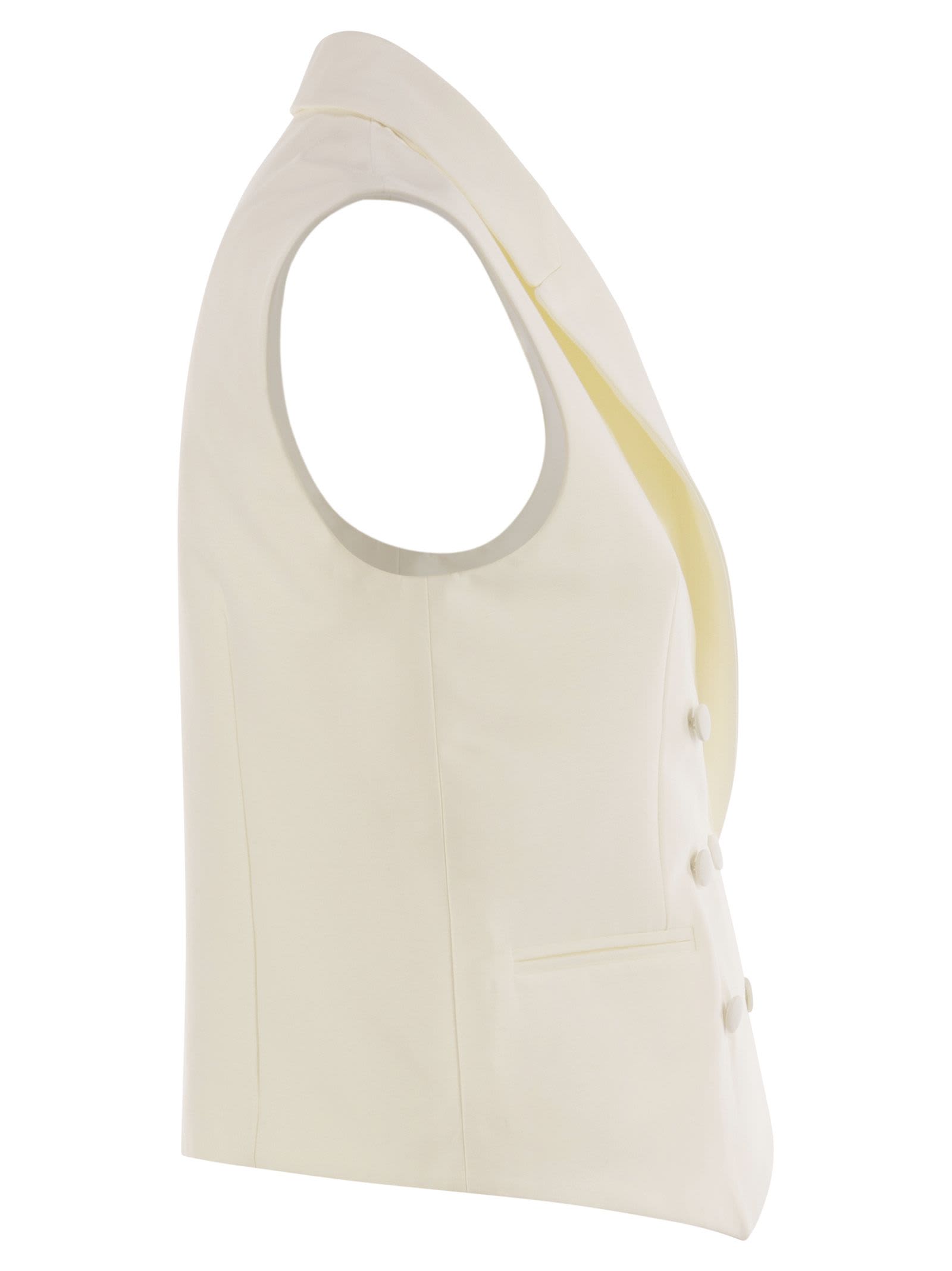Shop Mvp Wardrobe Double-breasted Cotton And Silk Waistcoat