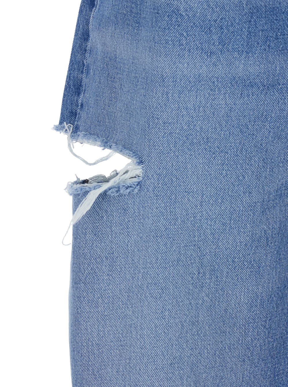 Icon Denim Poppy Blue Jeans With Logo Patch On The Rear And Ripped Details In Denim Woman In Blue