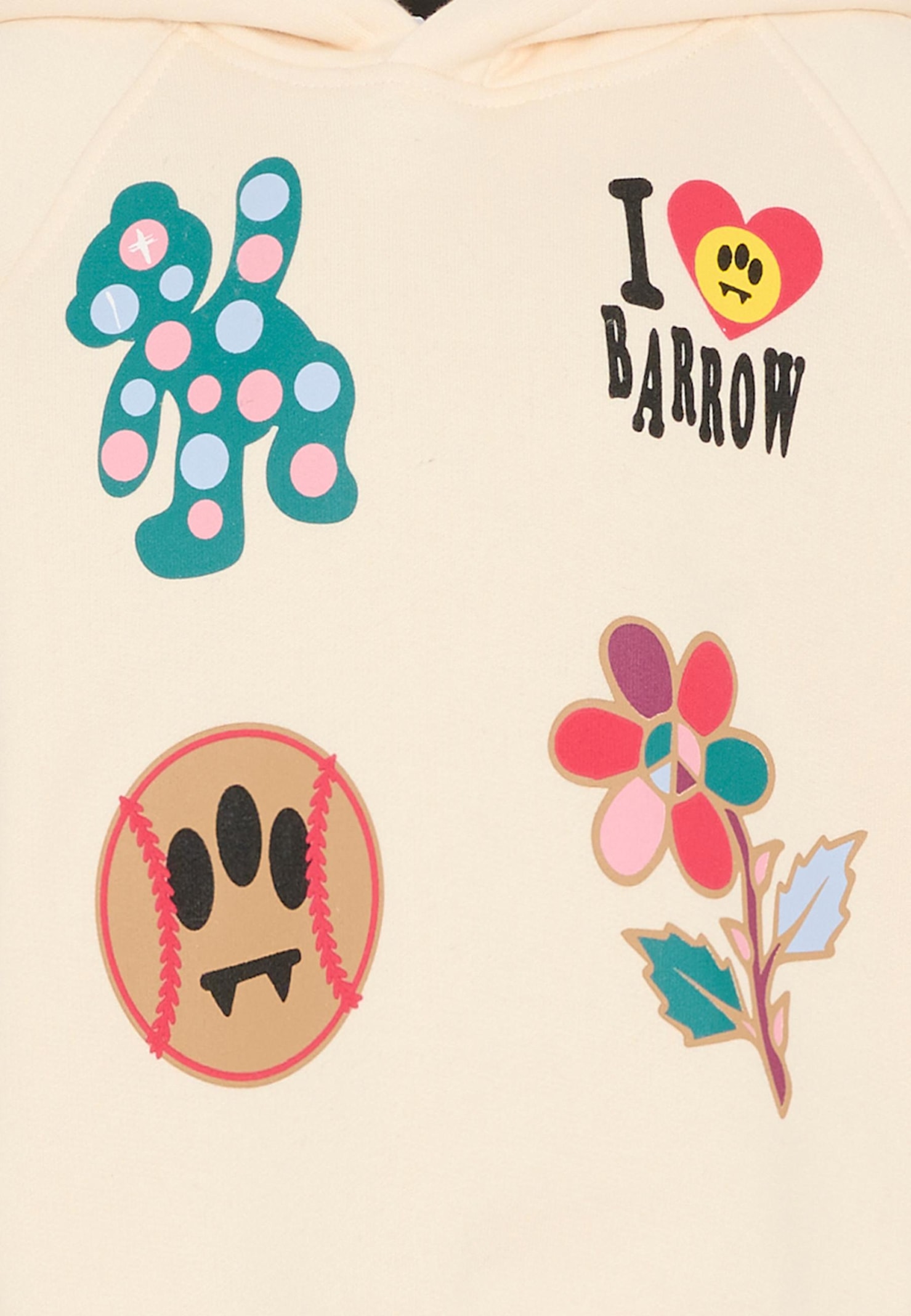 Barrow Graphic-patches Hoodie In Neutral