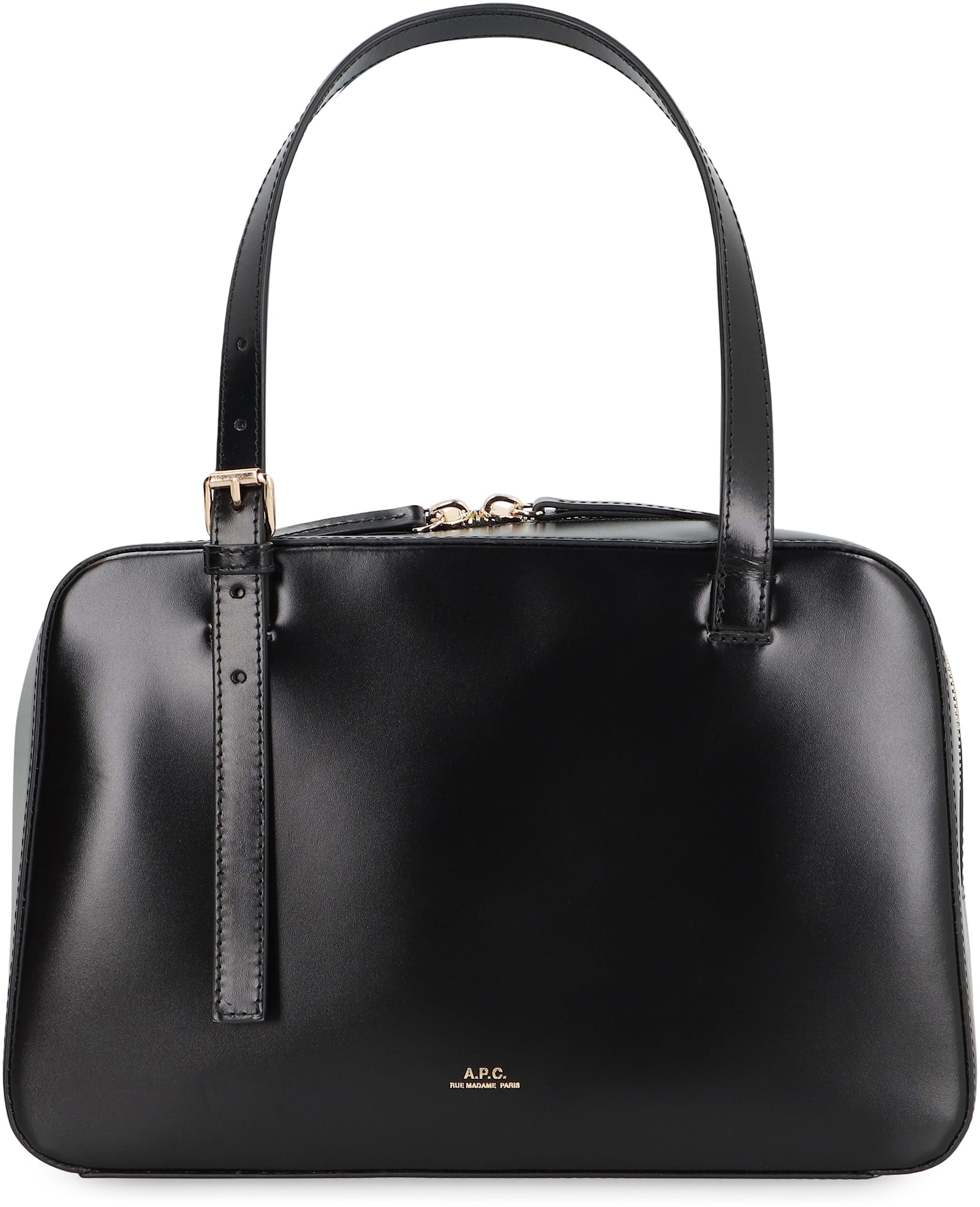 Apc A.p.c. Leather Virginie Box Bag In Black