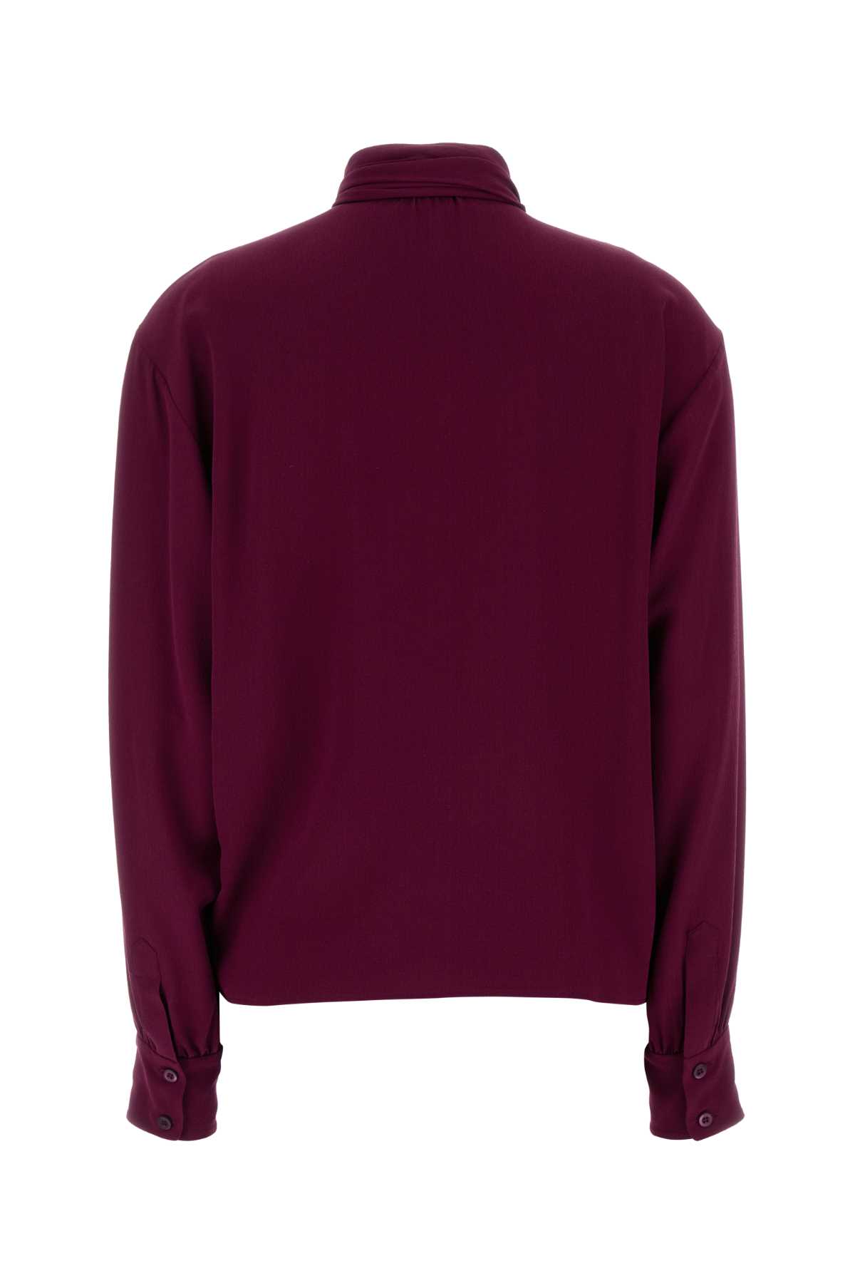 Prada Crepe Grape Blouse Bow Detail In Purple
