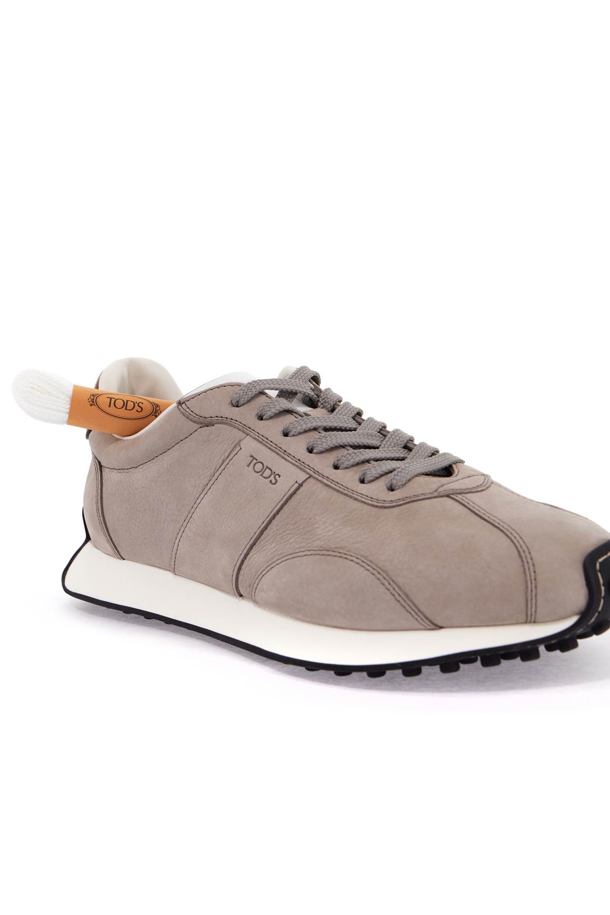 Shop Tod's Vintage Leather T Sneakers In 8 In C416(sasso Sc)+b001(bianco)+s008(bruciato Sc) (grey)