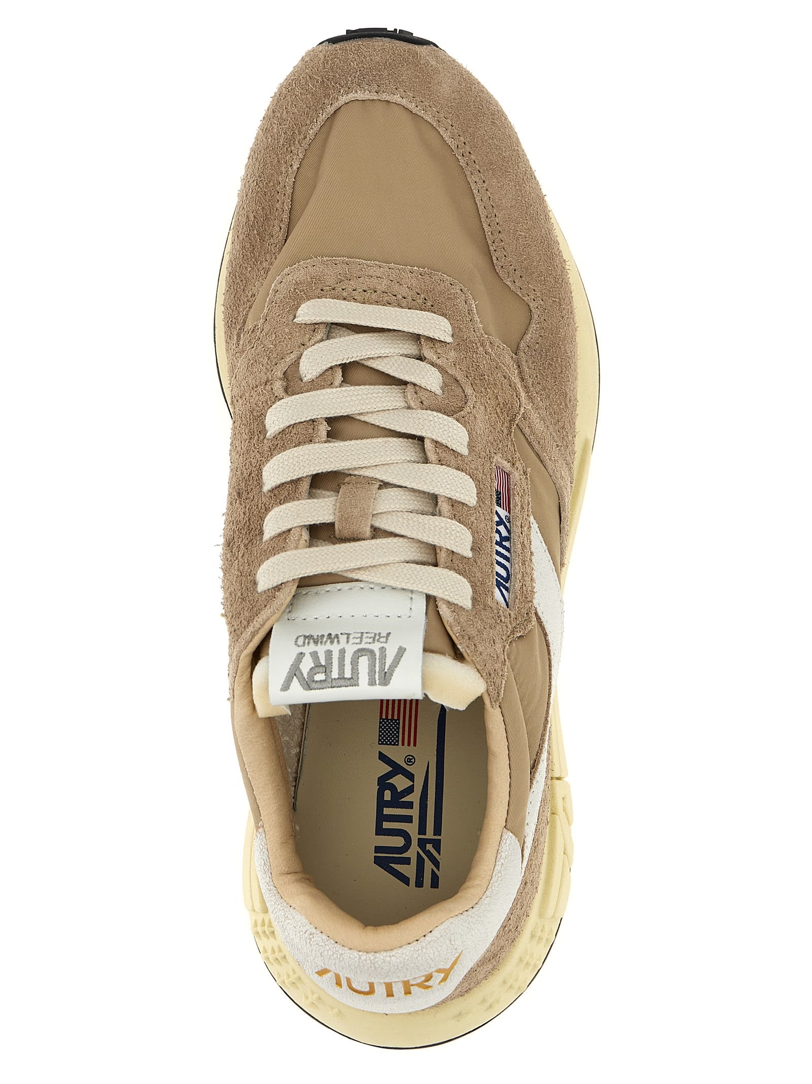 Shop Autry Reelwind Low Sneakers In Beige