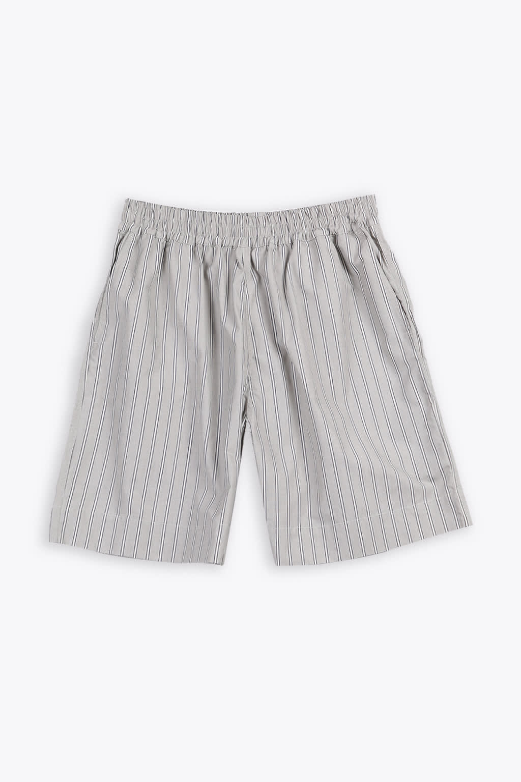 studio nicholson elasticated waist short striped grey poplin short - haul