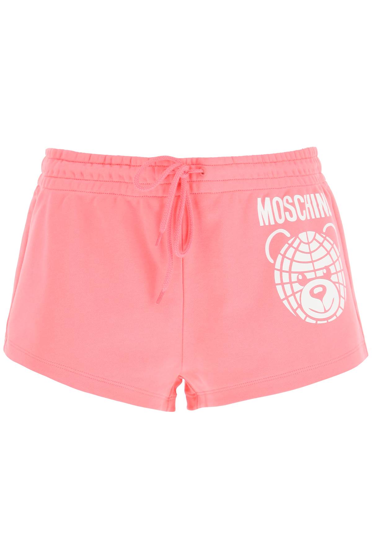 Shop Moschino Sporty Shorts With Teddy Print In Fantasia Fuxia (pink)