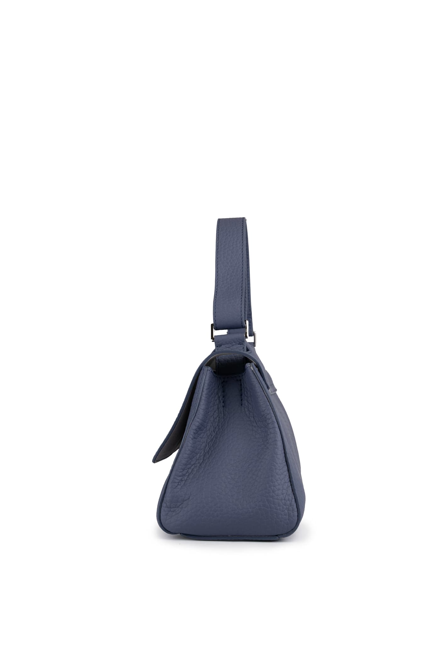 Shop Orciani Sveva Longuette Soft Tote Bag In Leather In Mirtillo