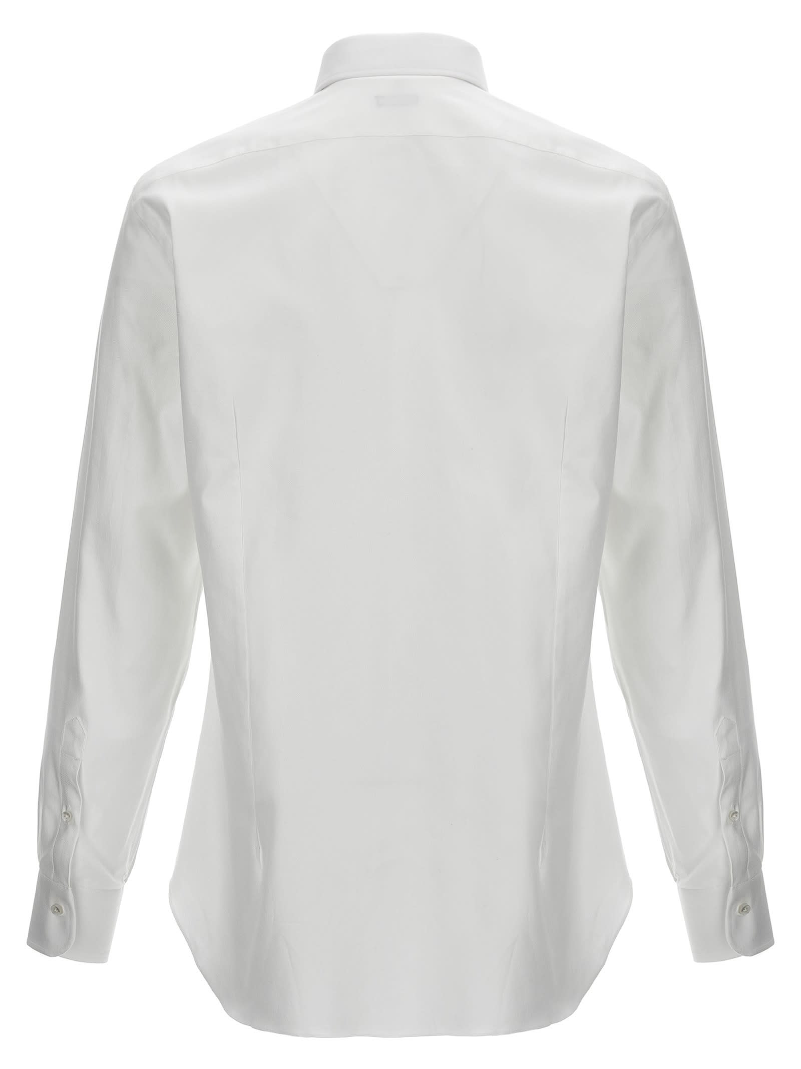 Shop Barba Napoli Cotton Shirt In White