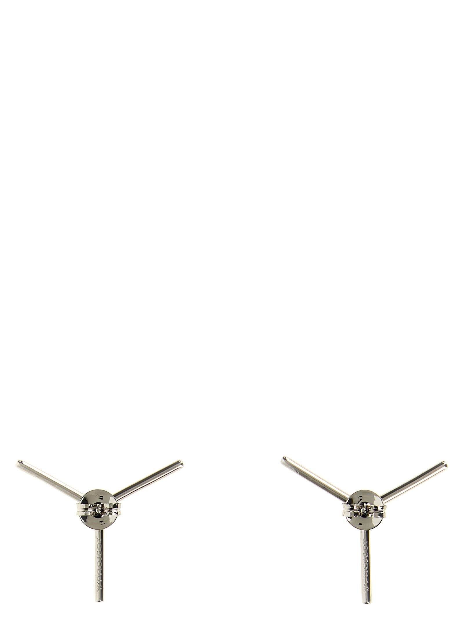 Shop Y/project Mini Y Earrings In Silver