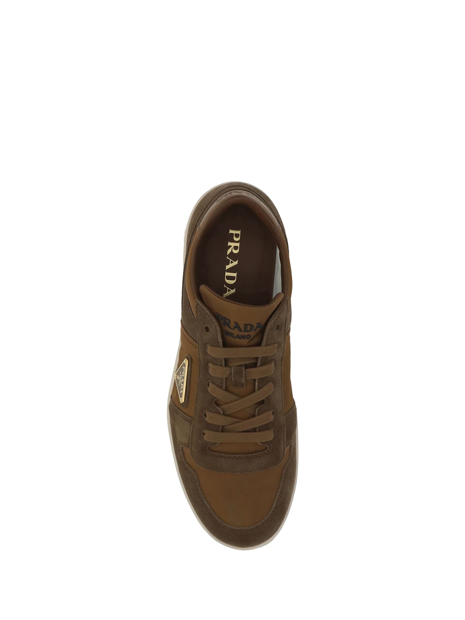 Shop Prada Downtown Sneakers In Mogano+corinto