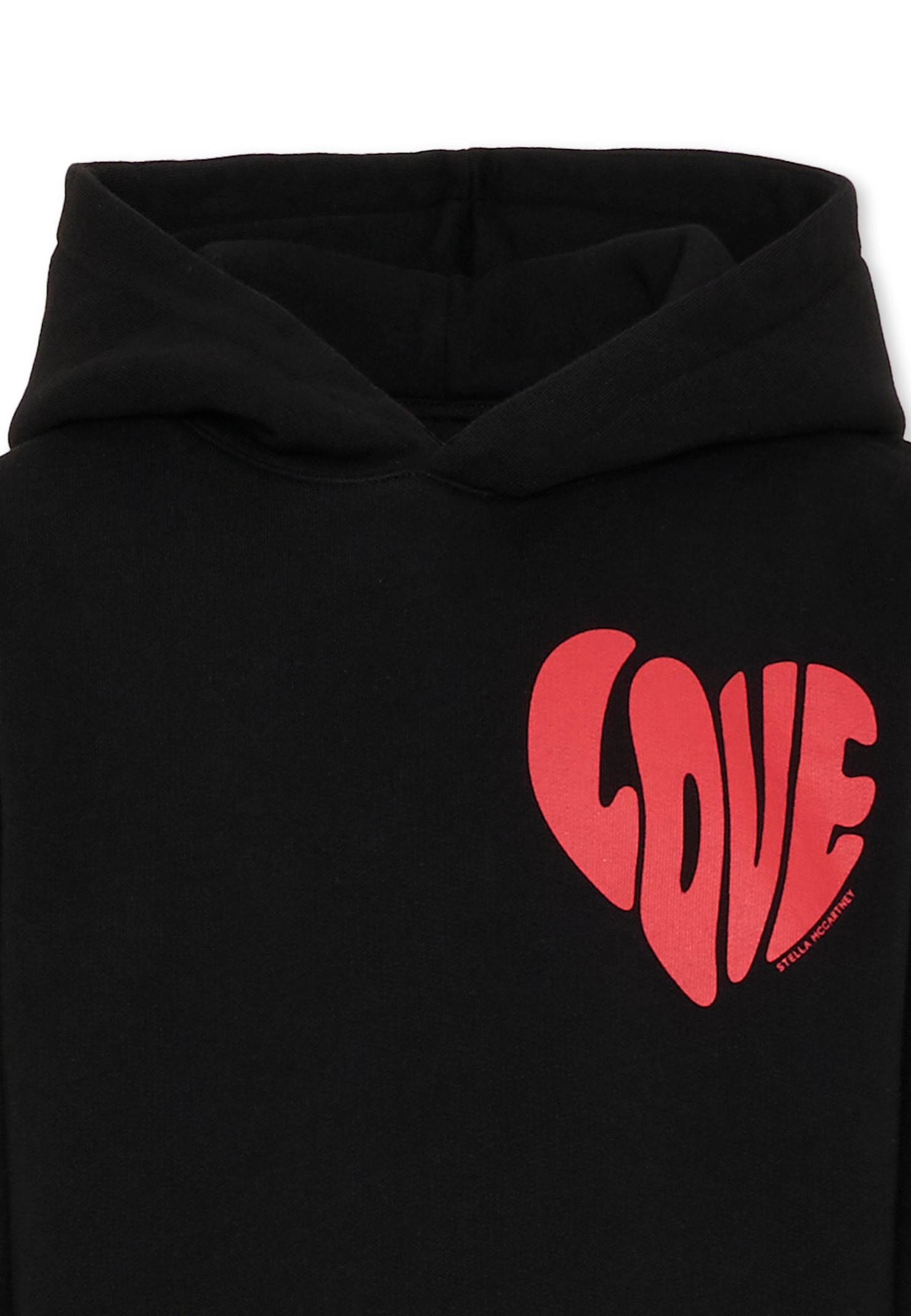Stella Mccartney Black Sweatshirt With Print Love For Girl In Black