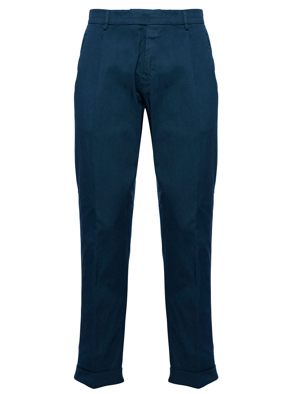 Blue Linen And Cotton Berwich Man Trousers