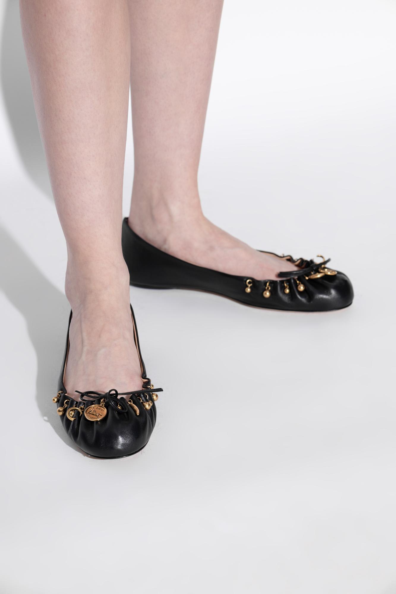 Chloé Leather Ballet Flats In Multi