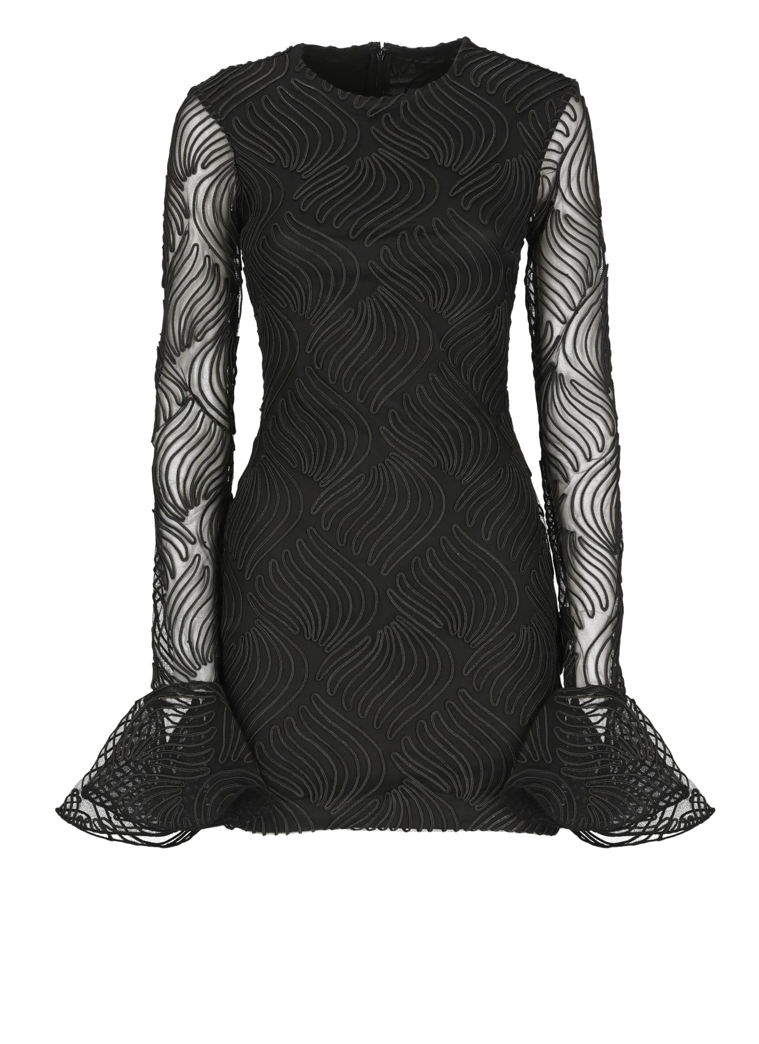 Shop Rotate Birger Christensen Dress With Relief Pattern In Black