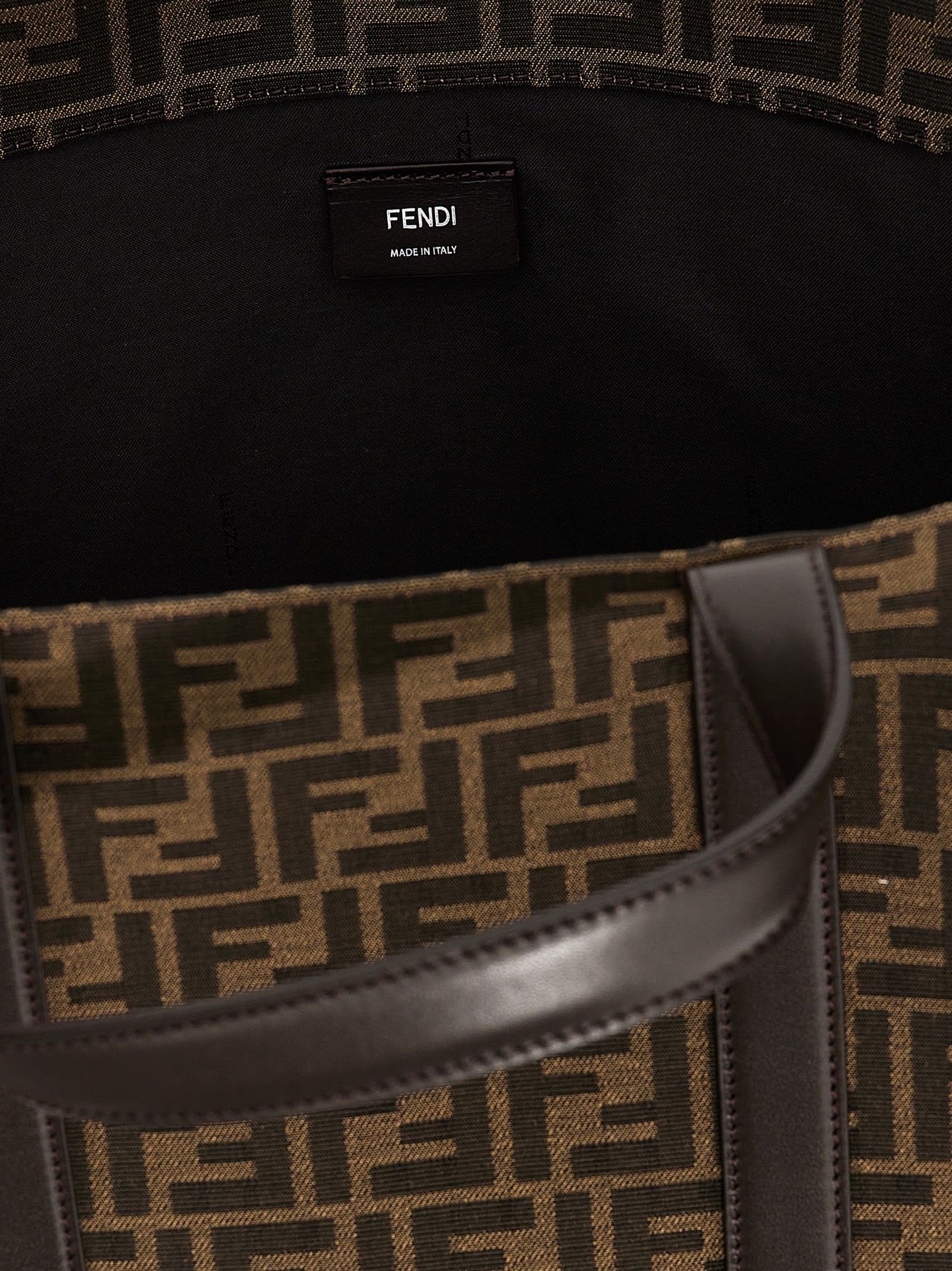 Shop Fendi Ff Shopping Bag In Brown