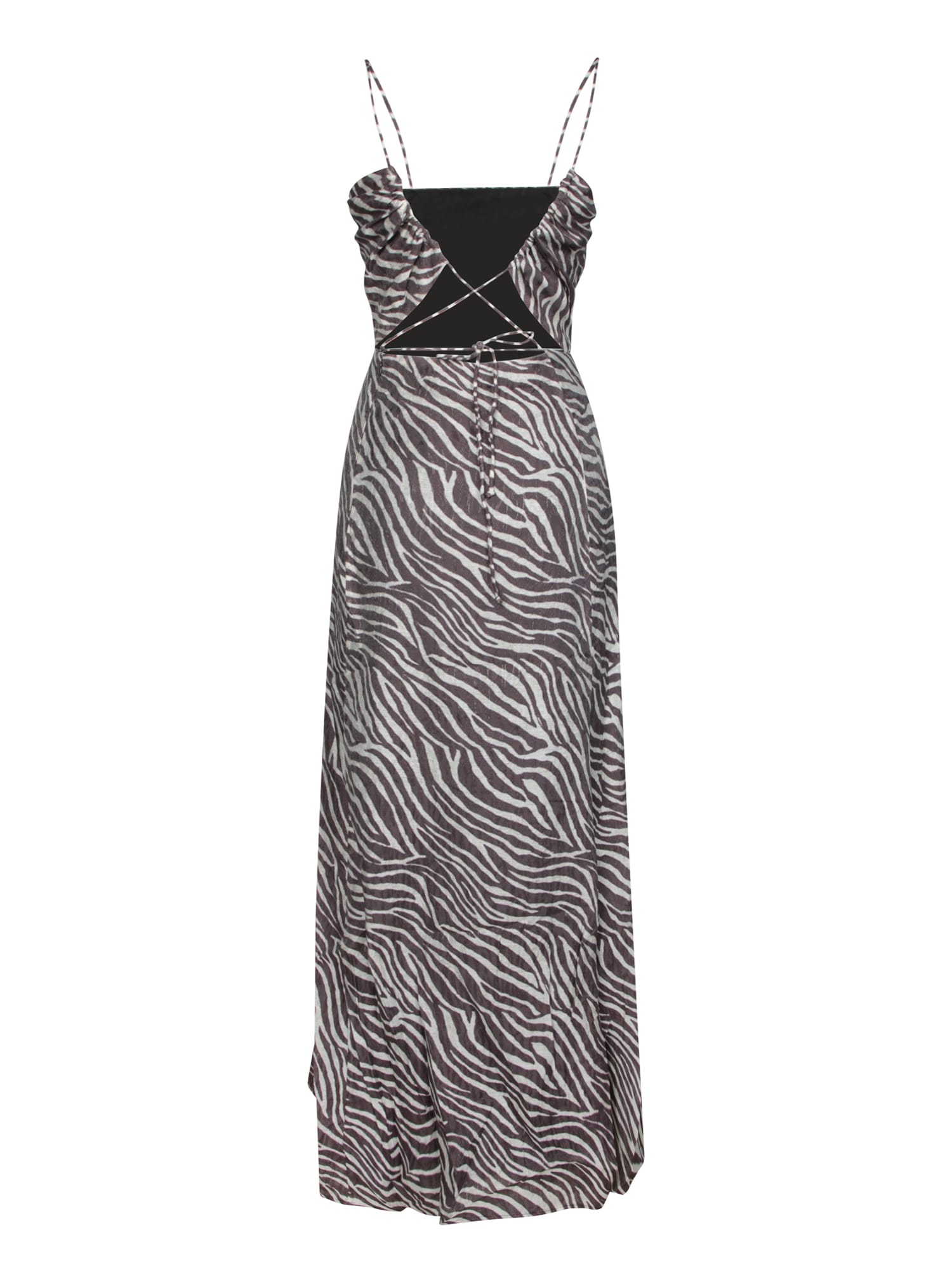 IRO FELISSE ZEBRA STRIPE MIDI DRESS