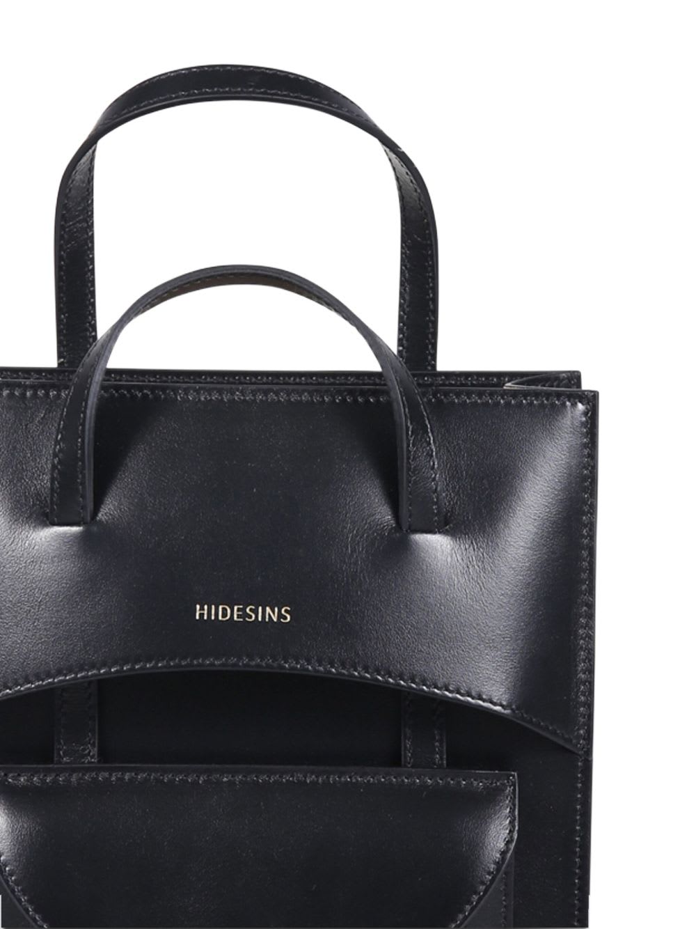 Hidesins Flap Leather Mini Bag In Black