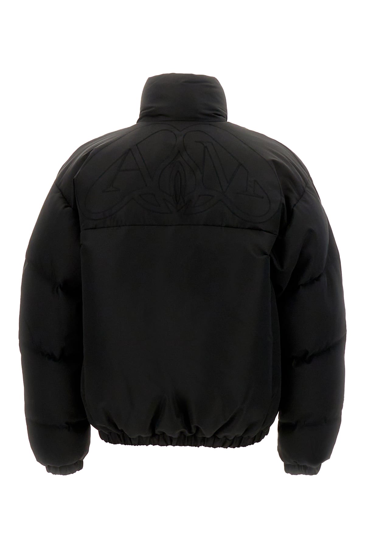 Shop Alexander Mcqueen Black Polyester Padded Jacket In Nero