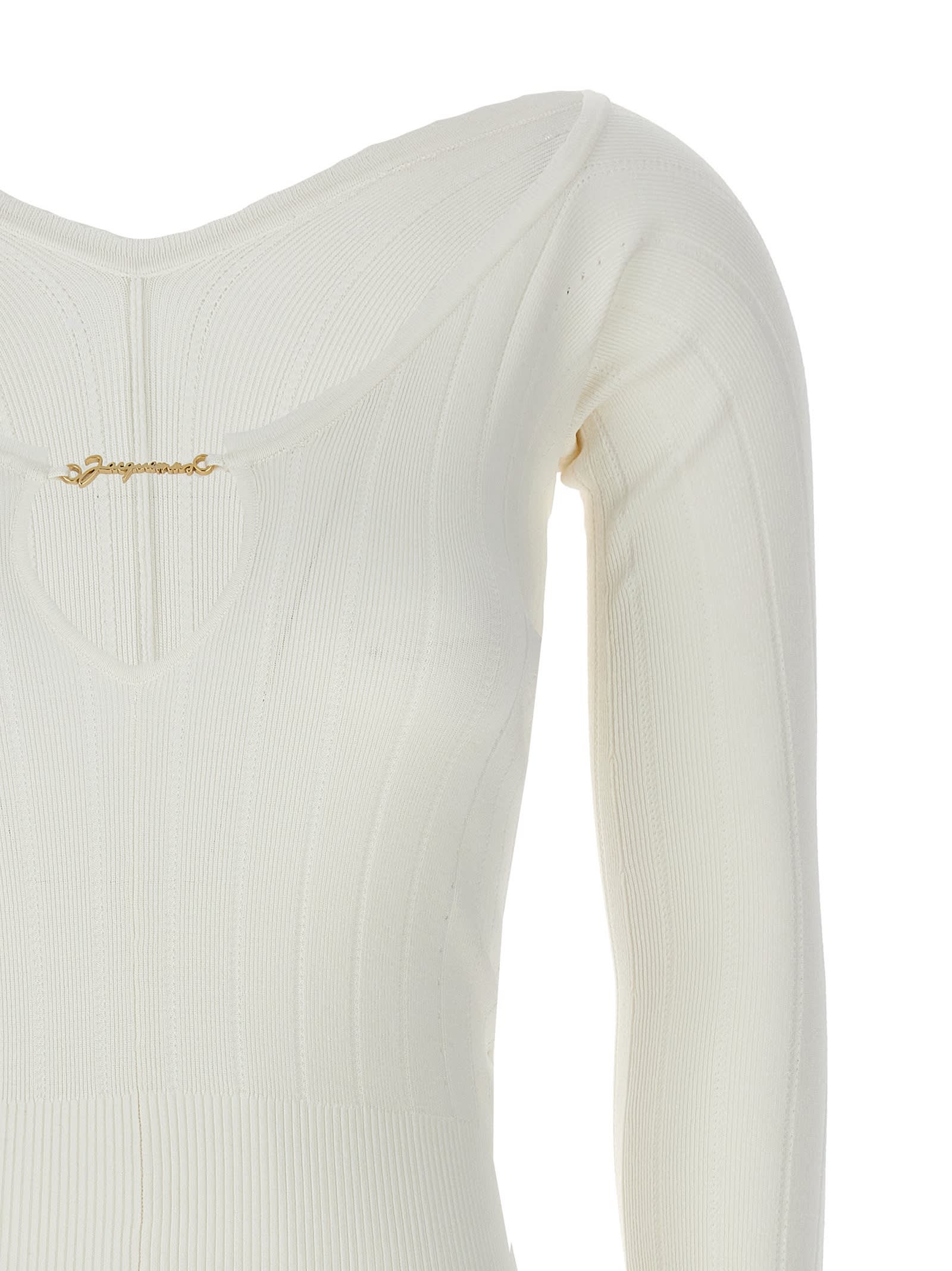 Shop Jacquemus Le Haut Pralù Sweater In White