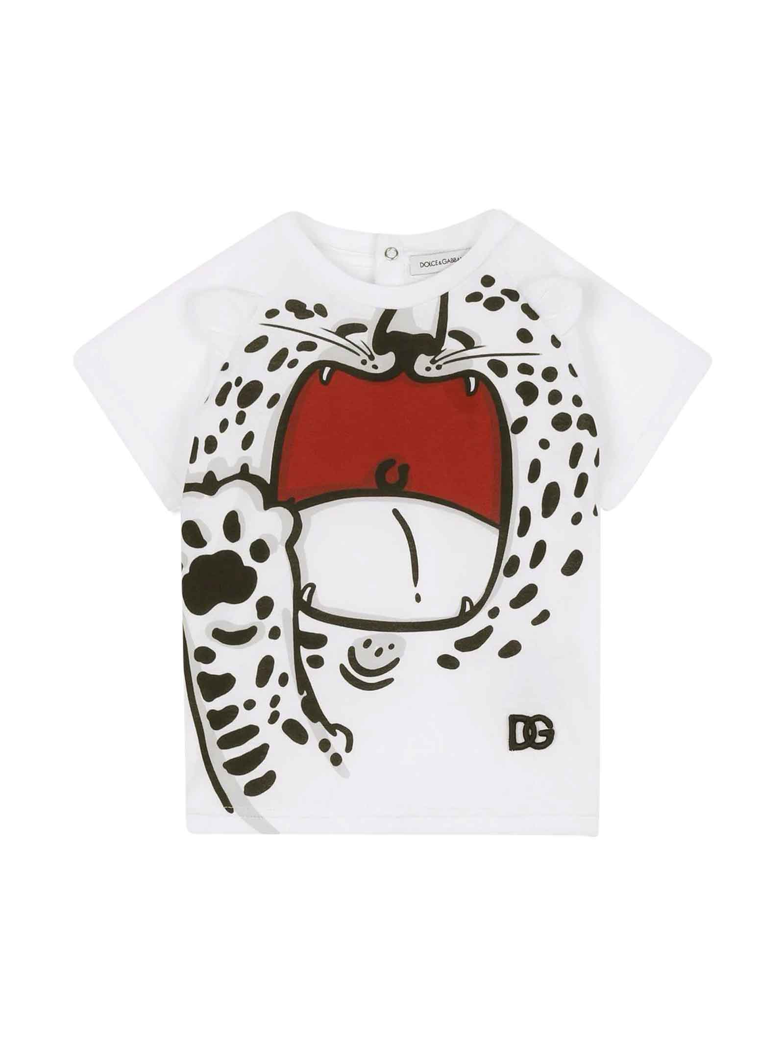 Dolce & Gabbana White T-shirt With Print Dolce & gabbana Kids