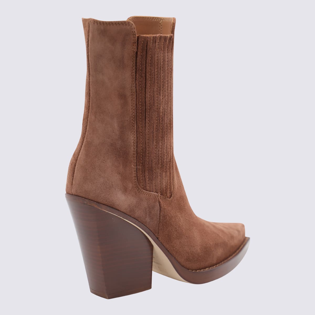 Paris Texas Camel Suede Boots In Brown