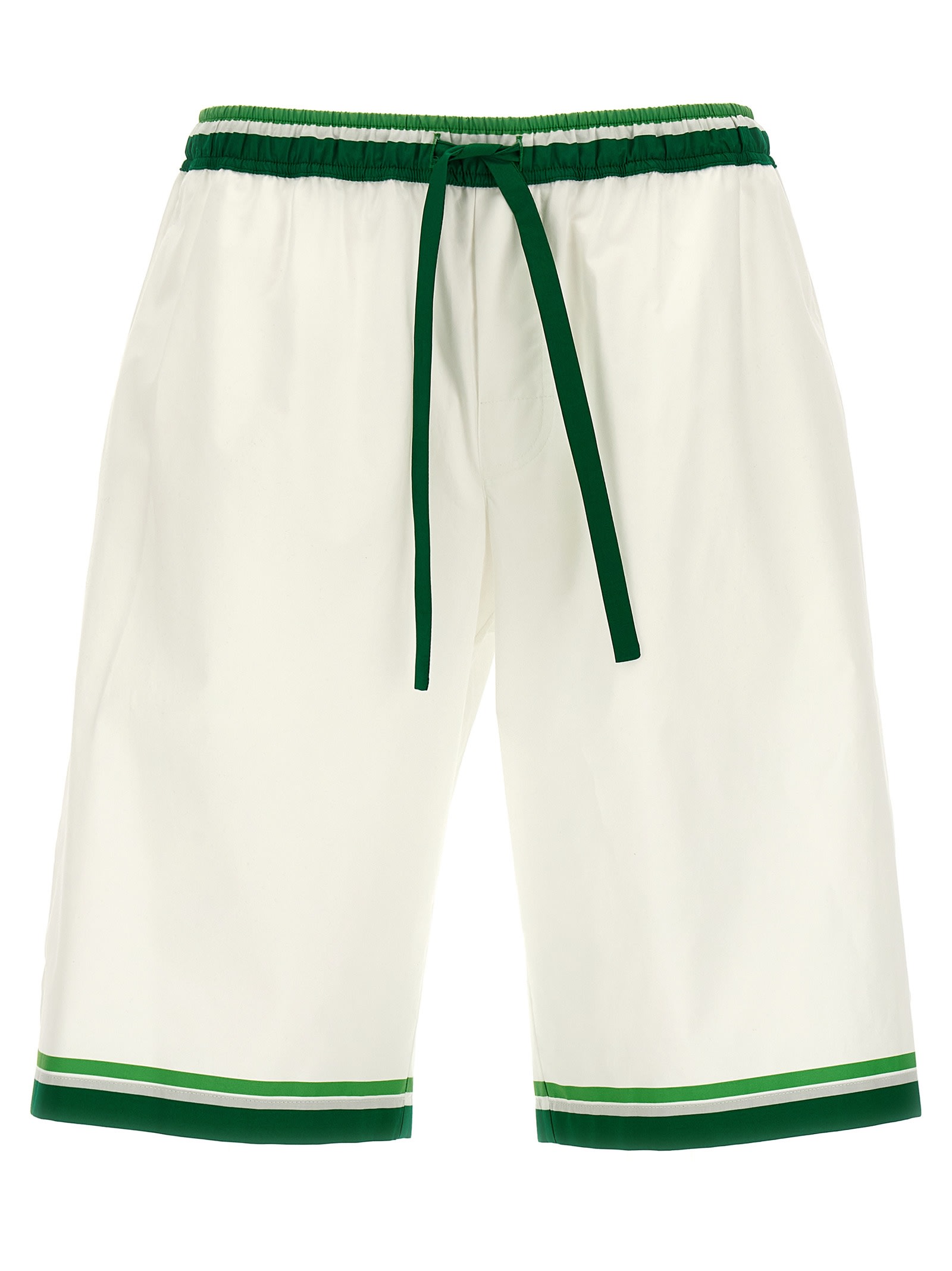 Shop Dolce & Gabbana Maiolica Bermuda Shorts In Green