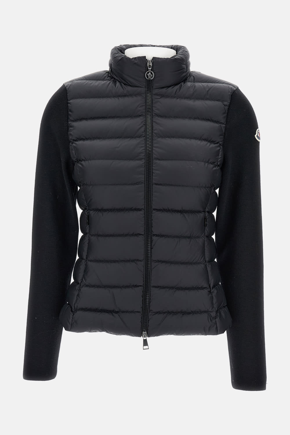 Moncler Quilted Zip-up Cardigan In Black