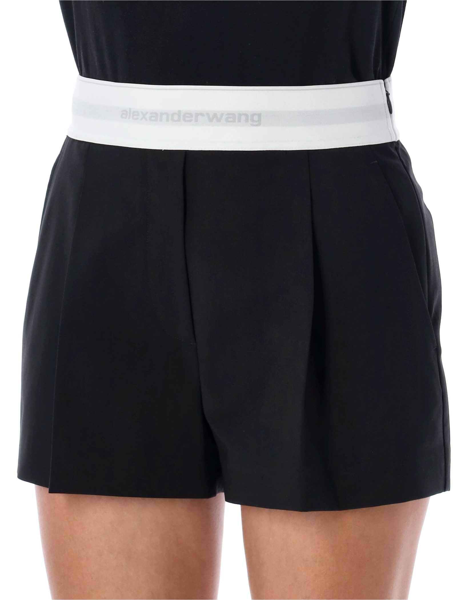 Shop Alexander Wang Pleated Short Elastic Band In Balck