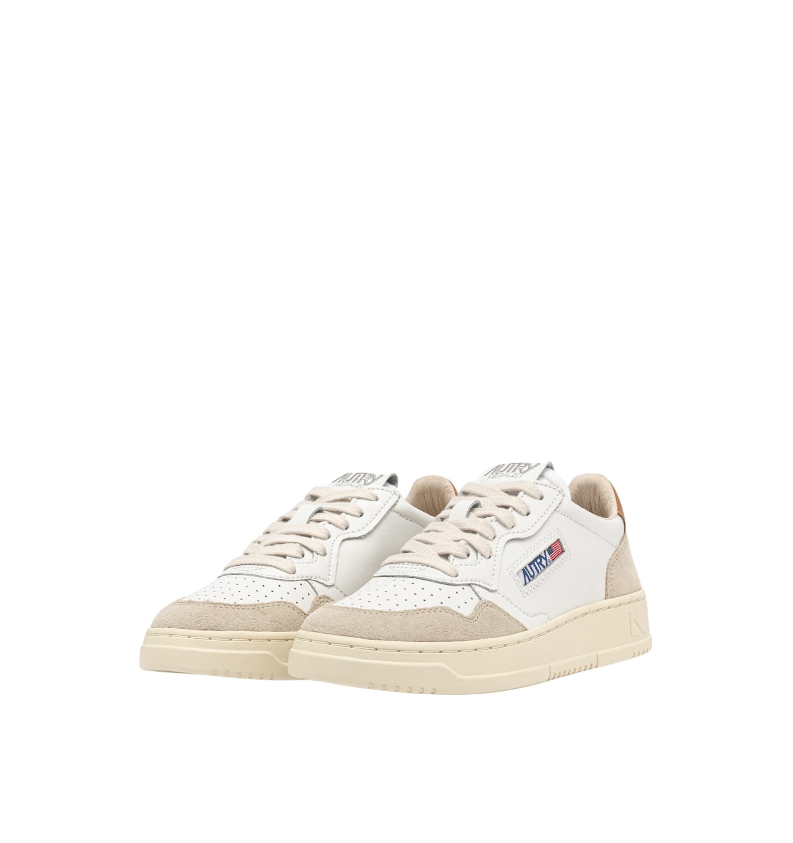 Autry Medalist Low Leat Suede Wht Brnsug Sneakers In Multi