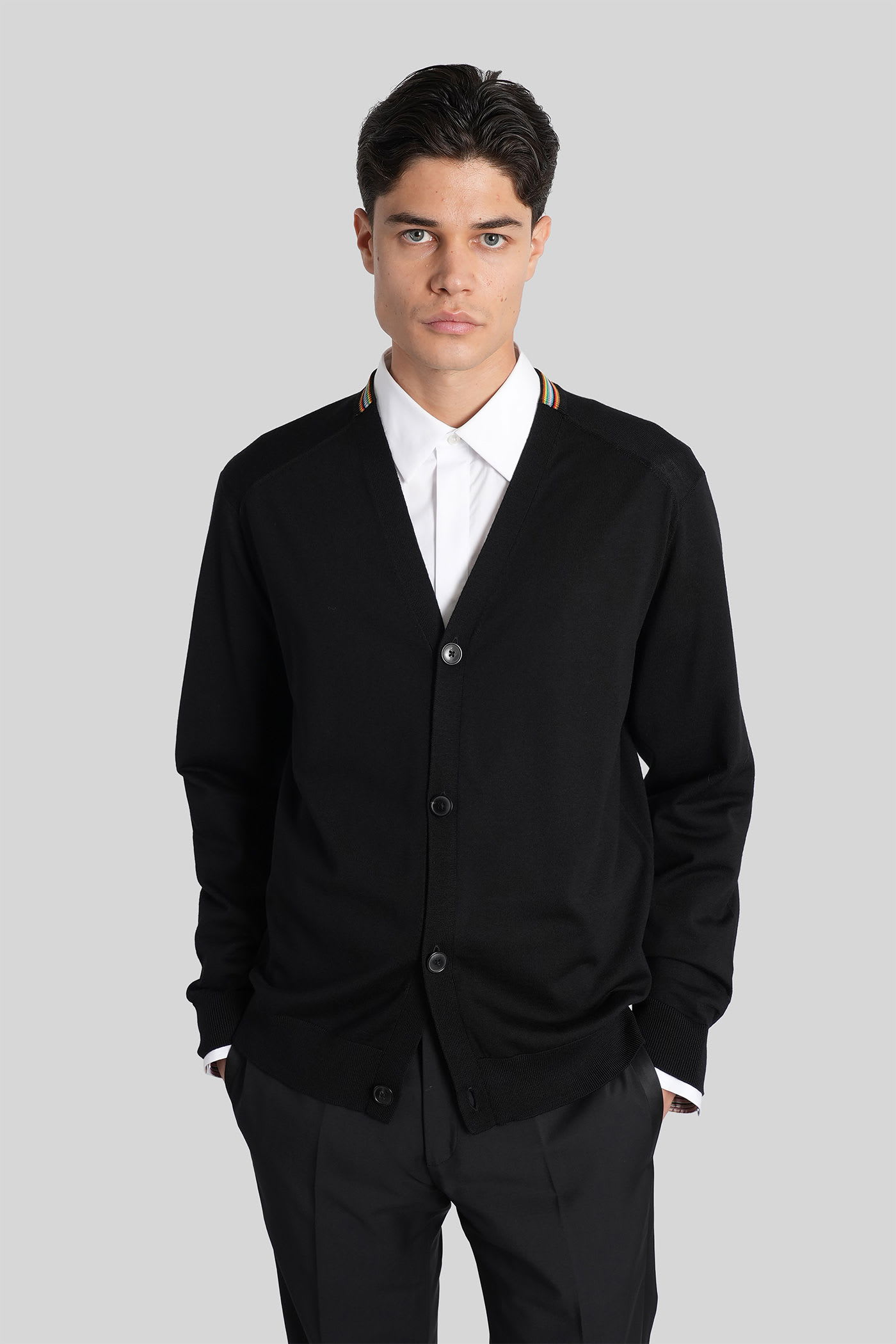 Cardigan In Black Wool