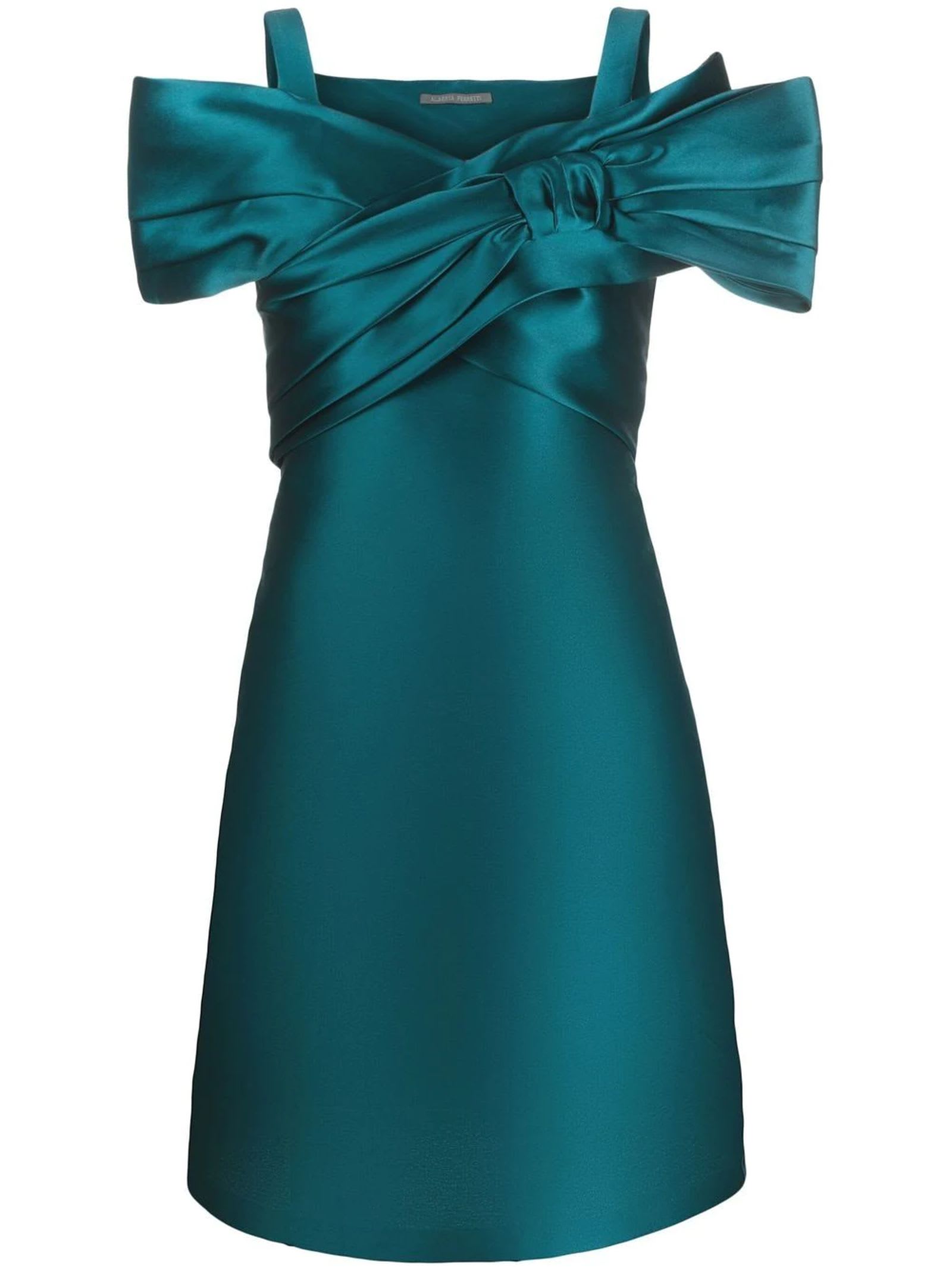 Alberta Ferretti Green Silk Dress