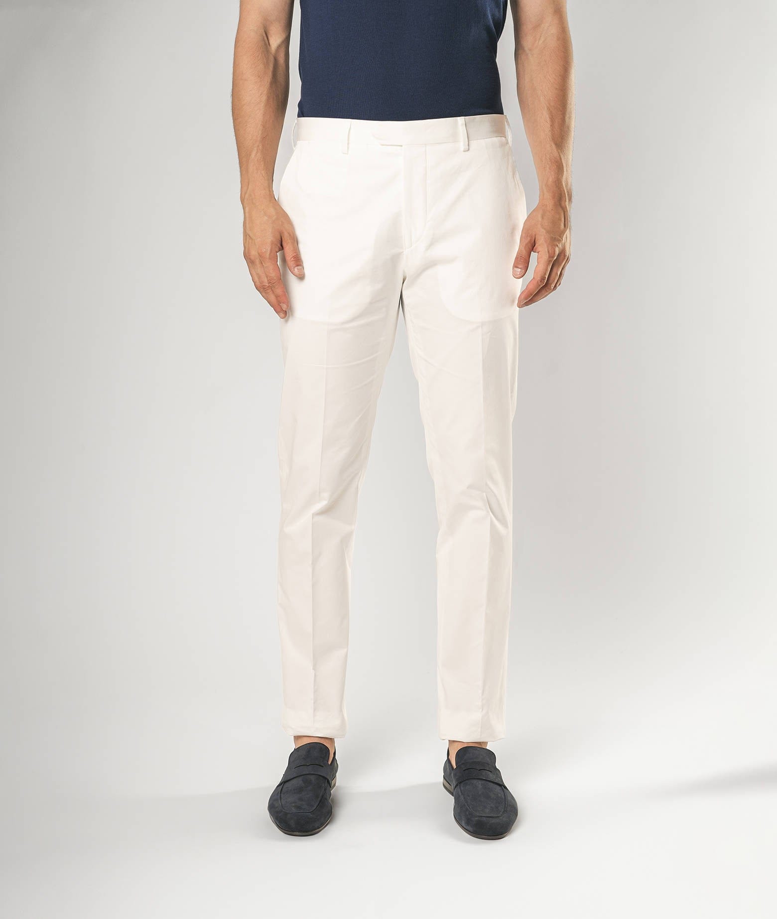 Larusmiani Velvet Trousers Howard Pants In White