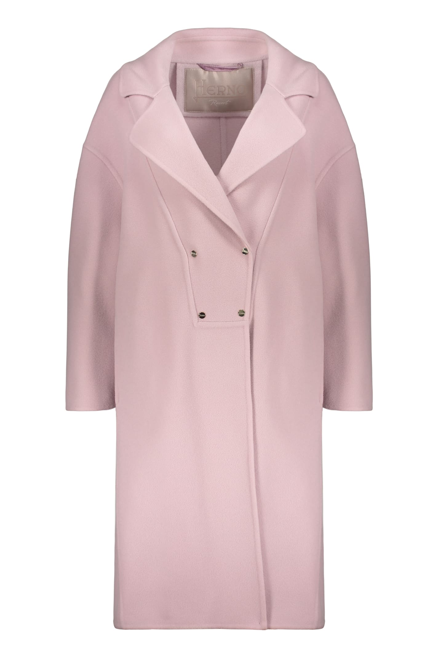 Herno Pale Pink Long Coat Elegant And Versatile In Pink