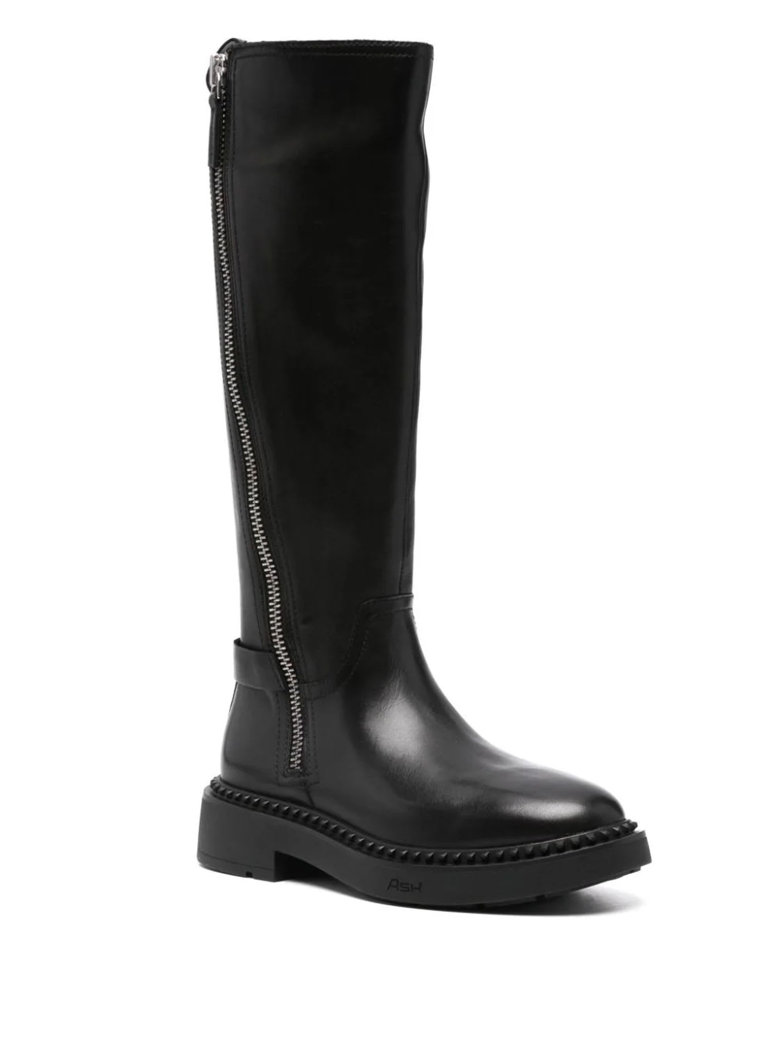 Ash Black Calf Leather Madman Boots