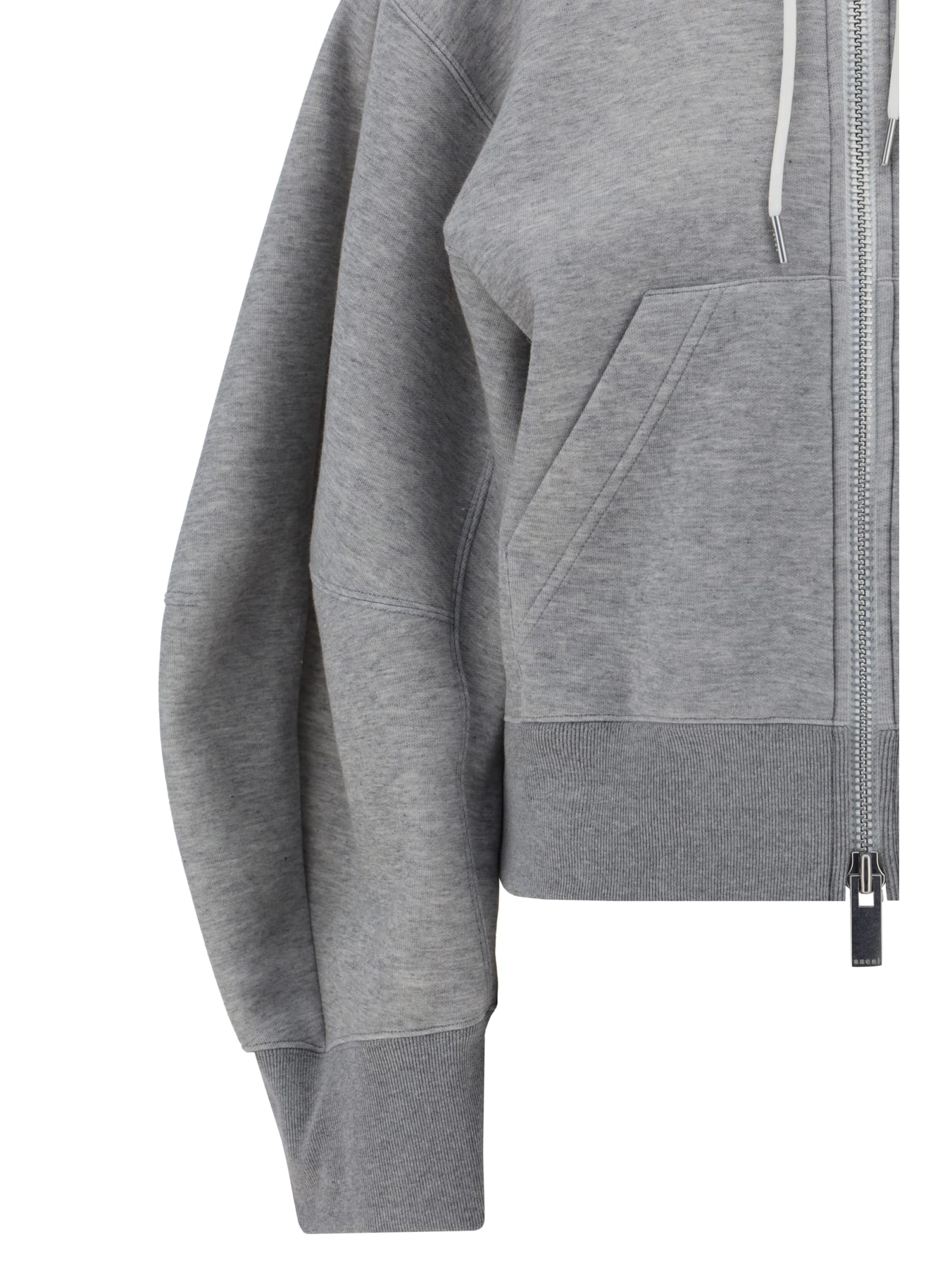 Shop Sacai Hoodie In L/gray