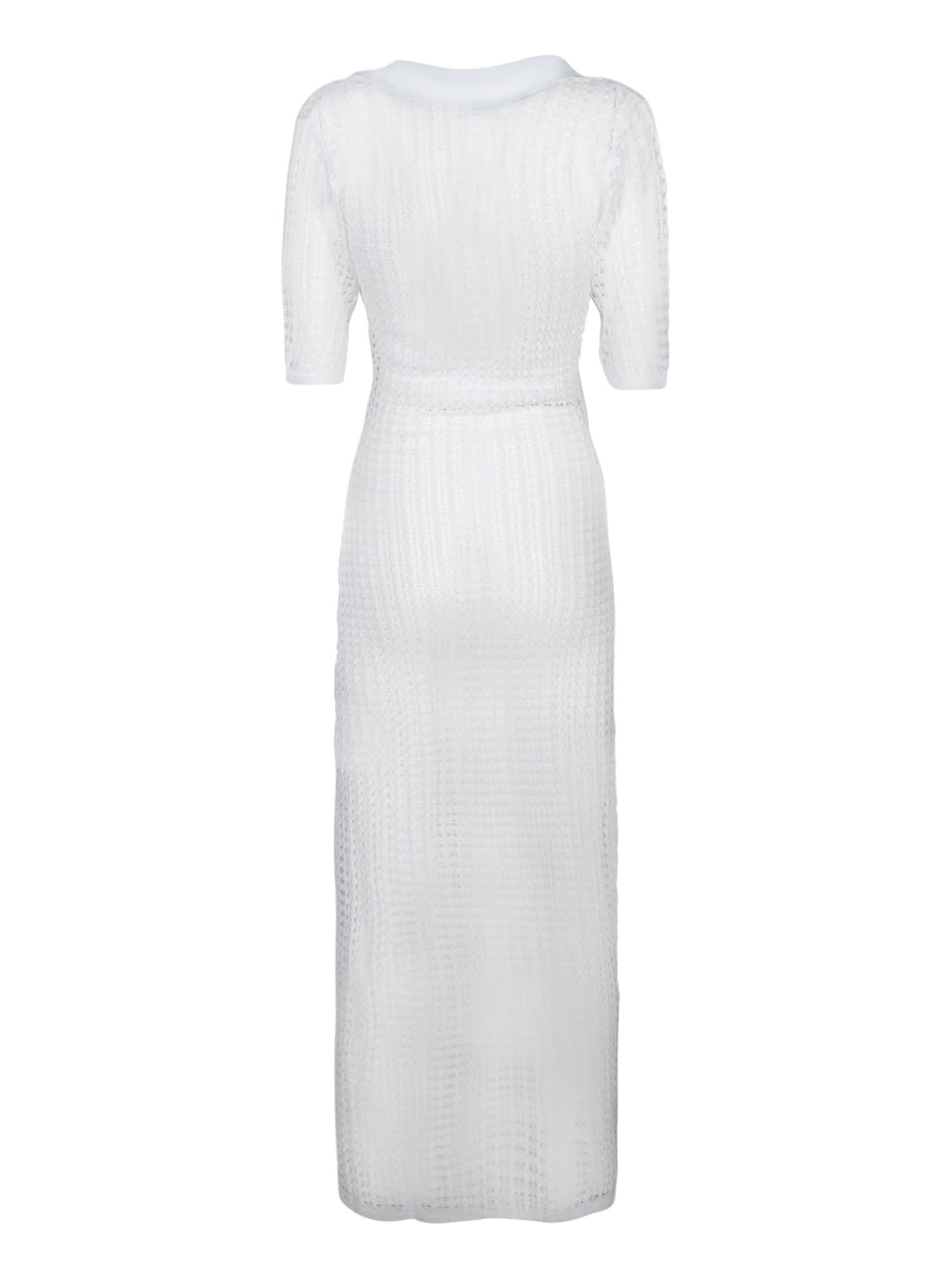 Shop Federica Tosi White Mesh Long Dress