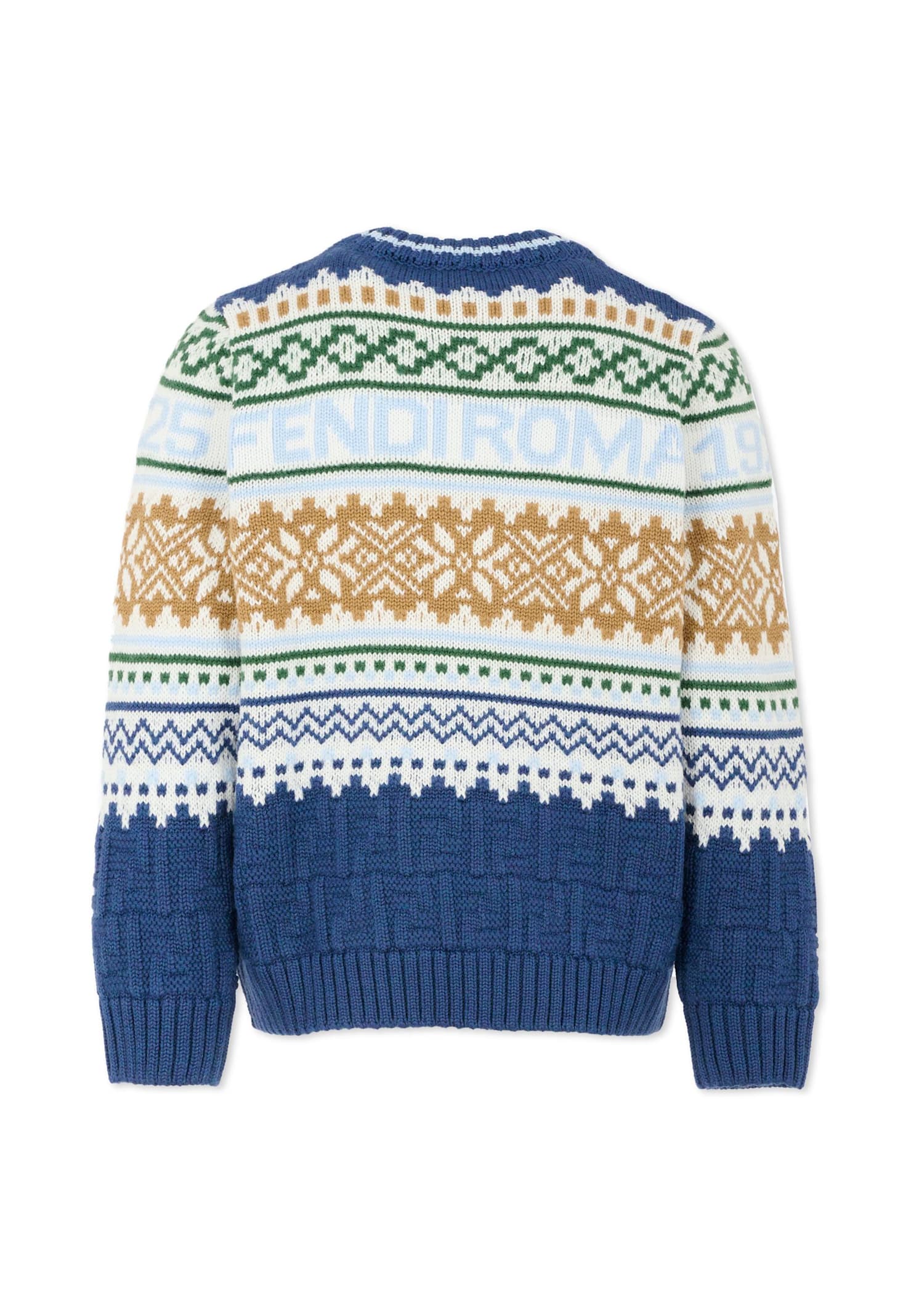 Fendi Fairisle Logo Sweater In Multi