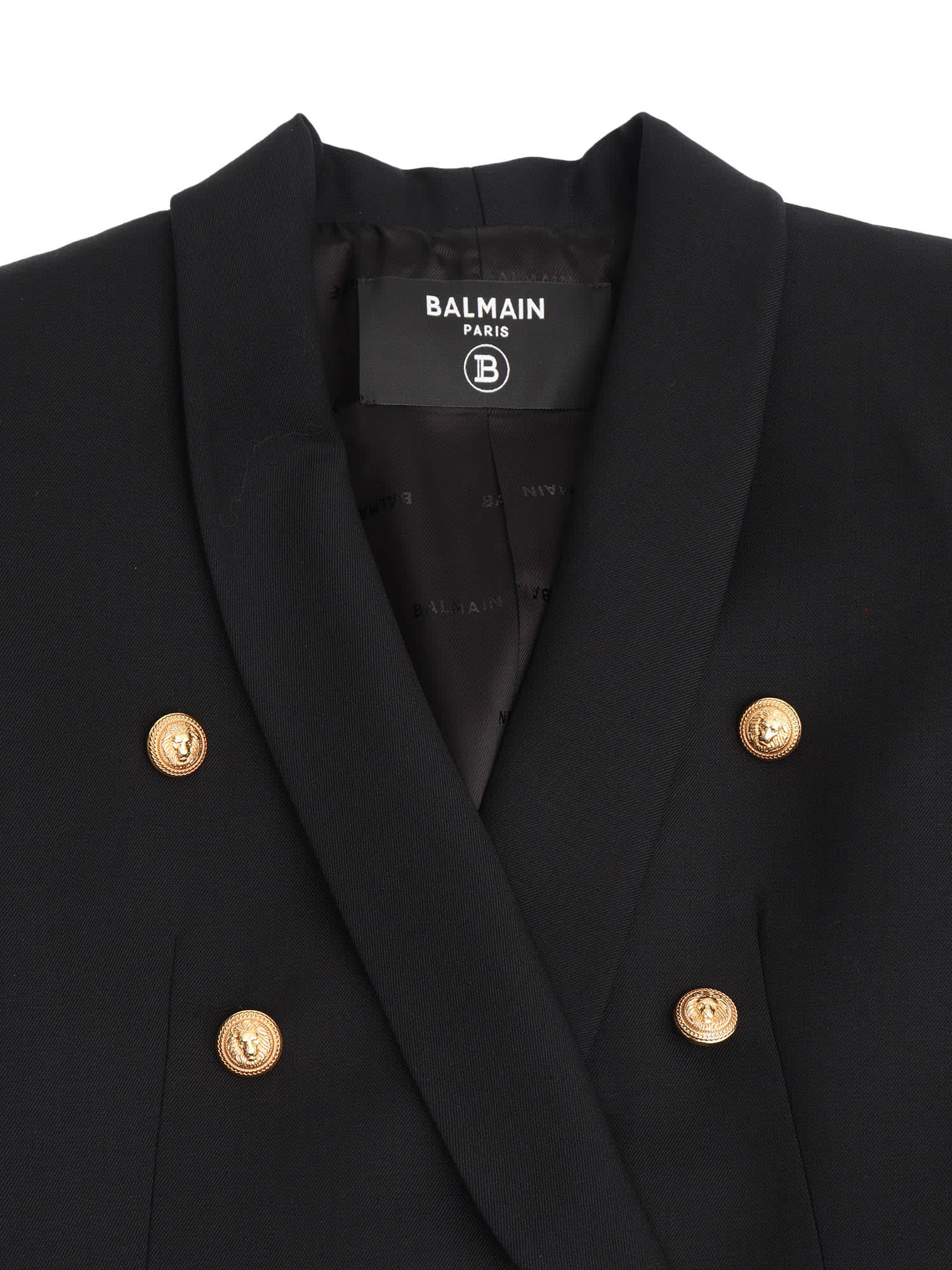 Balmain Black Viscose Blazer In Black