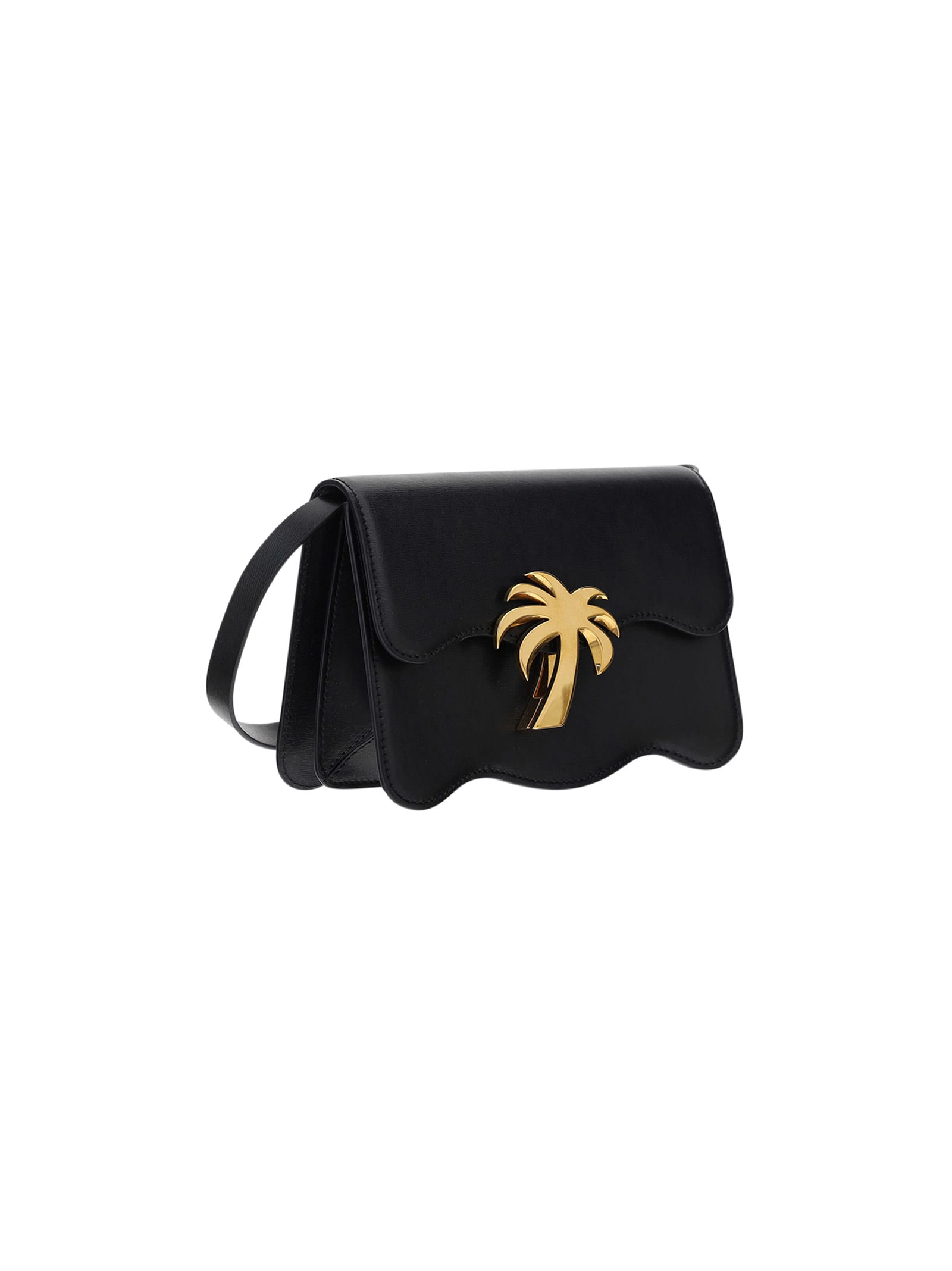 Shop Palm Angels Palm Beach Shoulder Bag In Nero/oro