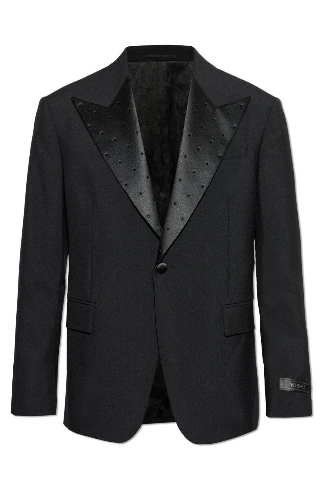 Satin-trim Single-breasted Tailored Blazer