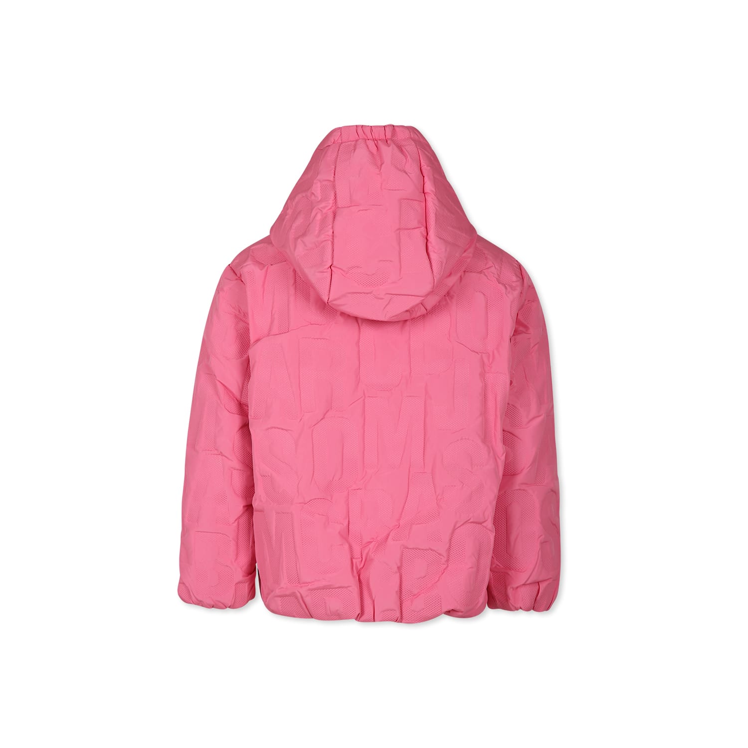 Marc Jacobs Fuchsia Reversible Down Jacket For Girl With Logo In Fuchsia