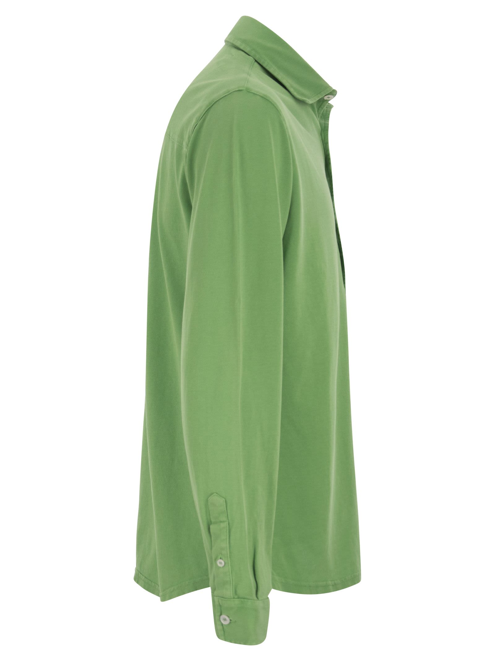 Shop Fedeli Robert - Cotton Piqué Shirt In Green